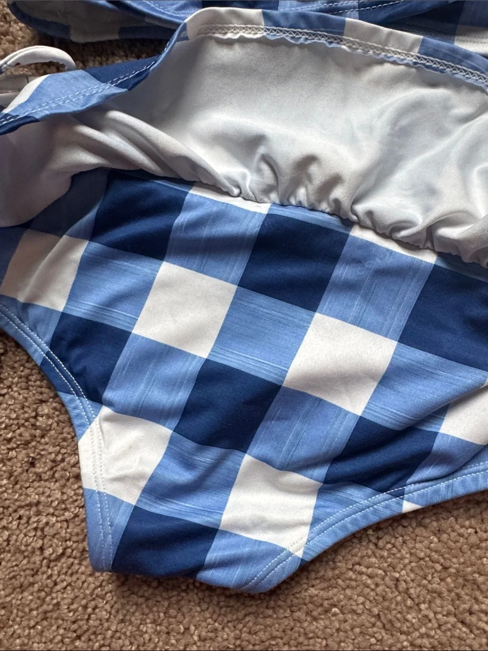 Well Dressed Wolf - Wildling - Girls Blue and White Gingham Ruffle Bikini